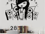 Music themed Wall Murals Vinyl Wall Decal Music Teen Girl Room Music Speakers Stickers Mural