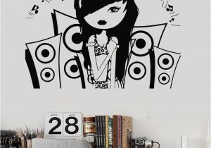 Music themed Wall Murals Vinyl Wall Decal Music Teen Girl Room Music Speakers Stickers Mural