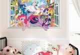 My Little Pony Wall Mural Twilight Sparkle Apple Jack Pinkie Pie Wall Decor Stickers Bedroom