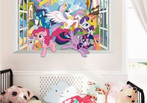 My Little Pony Wall Mural Twilight Sparkle Apple Jack Pinkie Pie Wall Decor Stickers Bedroom