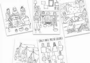Nail Polish Coloring Pages Printable Coloring Slumber Party Pages Tween Slumber Party Girls Birthday Party Tween Girls Instant Printable