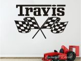 Nascar Wall Murals Custom Racing Car Flag Name Wall Sticker Boy Room Kids Room