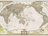 National Geographic Executive World Map Wall Mural World Executive Pacific Centered [enlarged and Tubed