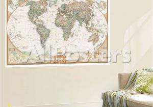 National Geographic Wall Murals French Executive World Map Wall Mural by National Geographic Maps at