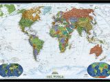 National Geographic World Map Wall Mural Craenen National Geographic Flat Maps