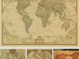 National Geographic World Map Wall Mural Vintage World Map Wall Stickers Home Decor Art Wallpaper Decoration Retro Paper Matte Kraft Paper Map World