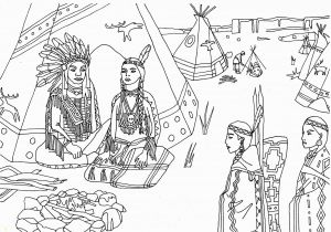 Native American Coloring Pages for Preschoolers Native Americans Indians Sat Front Of Tipi Native