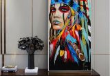 Native American Wall Murals Native American Indian Girl Canvas Art Wall Paintings Watercolor