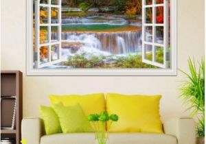 Nature Murals for Walls 3d Window View Wall Sticker Decal Sticker Home Decor Living Room