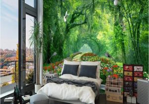 Nature Murals for Walls Großhandel Natur Landschaft 3d Wandbild Tapete Holz Park Kleine