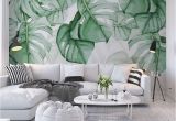 Nature Wall Mural Ideas Custom Wallpaper Mural Hand Painted Tropical Plants Leaves
