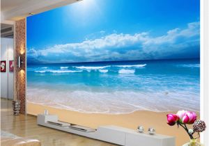 Nature Wall Mural Paintings Custom 3d Wallpaper Sea View Wall Painting Living Room sofa