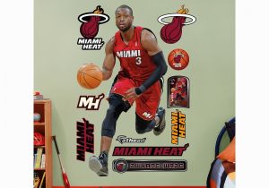 Nba Wall Murals Fathead Miami Heat Dwyane Wade Wall Decals Multicolor