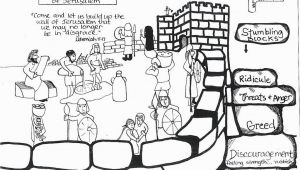 Nehemiah Builds the Wall Coloring Page Nehemiah Builds the Wall Coloring Page