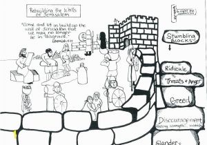 Nehemiah Builds the Wall Coloring Page Wall Coloring Page