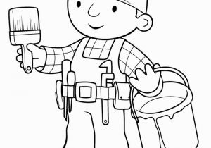New Bob the Builder Coloring Pages Bob the Builder and Paintbrish Coloring Page