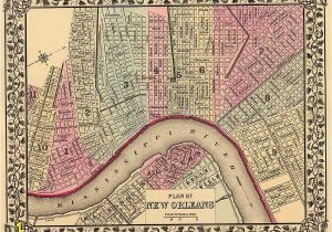 New orleans Wall Murals New orleans La 1880 Map