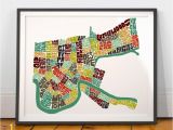 New orleans Wall Murals New orleans Neighborhood Map Art Print New orleans Wall