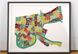 New orleans Wall Murals New orleans Neighborhood Map Art Print New orleans Wall