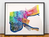 New orleans Wall Murals New orleans Neighborhood Map Art Print New orleans Wall