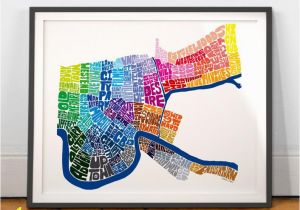 New orleans Wall Murals New orleans Neighborhood Map Art Print New orleans Wall