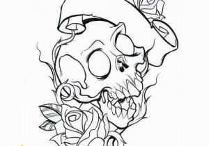 New School Tattoo Coloring Pages Skull and Roses Coloring Pages for Adults
