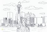 New York City Coloring Pages for Kids New York City Skyline Pencil Drawing Sketch Coloring Page