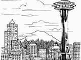 New York City Skyline Coloring Pages Seattle Skyline