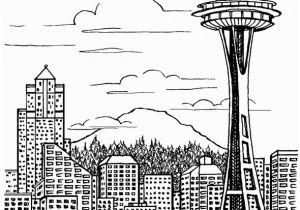 New York City Skyline Coloring Pages Seattle Skyline