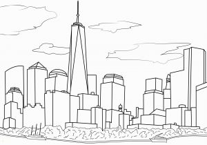 New York City Skyline Coloring Pages United States Coloring Pages for Adults