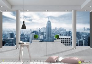 New York City Skyline Wall Mural Digital Wallpaper City View Fototapett Digital