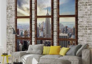 New York City Skyline Wall Mural Wall Mural New York City Skyline Window View Xxl Photo