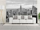 New York City Wall Mural Wall Mural Panorana Of New York White&black Photo Of