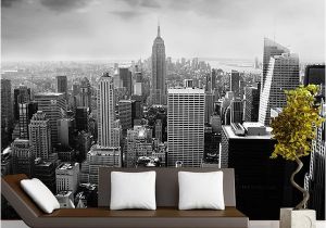 New York Lights Wall Mural Black & White 3d Wall Mural Night Scenery New York City Custom 3d Mural for Background Living Room Architectural Removable Wallpaper C Wallpaper