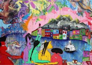New York Murals for Walls New Mural by David Choe On the Iconic Houston Bowery Graffiti Wall
