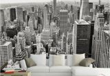 New York Skyline Mural Black and White Retro Nostalgic New York Black and White 3d City sofa Tv Background