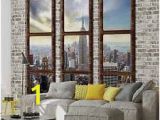 New York Skyline Window Wall Mural 46 Best Window Mural Images