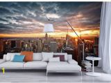 New York Skyline Window Wall Mural Custom Wallpaper 3d Stereoscopic New York City Views Art Tv