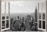 New York Skyline Window Wall Mural Huge 3d Window New York City View Wall Stickers Mural Art Decal