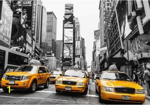 New York Taxi Wall Mural Niestandardowe PÅ³tno Decoals New York Åcianie Plakat Ny Ulicy Taxi