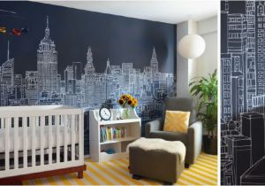 New York Wall Murals for Bedrooms New York City Skyline Mural by Abi Daker for Donjiro Ban