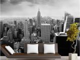 New York Window Wall Mural Black & White 3d Wall Mural Night Scenery New York City Custom 3d Mural for Background Living Room Architectural Removable Wallpaper C Wallpaper