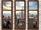 New York Window Wall Mural Fototapete New York Neu New York City Skyline Window View