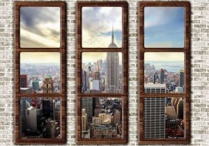 New York Window Wall Mural Fototapete New York Neu New York City Skyline Window View