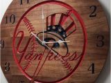 New York Yankee Wall Murals New York Yankees Clock Engraved Wall Art Custom Engraved Wood