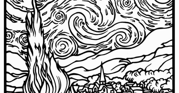 Night Sky Coloring Page Free Coloring Page Coloring Adult Van Gogh Starry Night