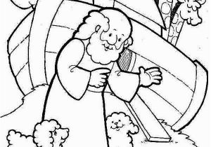 Noah S Ark Coloring Pages for Preschoolers Two Cute Sheeps and Noah In Front Of Noahs Ark Coloring