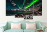 Northern Lights Wall Mural northern Lights Aurora Borealis 4 Piece Canvas Wall Art Wallpaper Mural Design Artwork Poster Decor Print Gift Painting