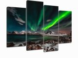 Northern Lights Wall Mural northern Lights Aurora Borealis 4 Piece Canvas Wall Art Wallpaper Mural Design Artwork Poster Decor Print Gift Painting