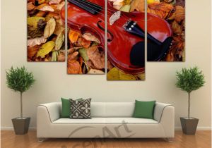 Nude Wall Murals 4 Panel Painting Nude Back Woman Painting Piano Violin Canvas Print